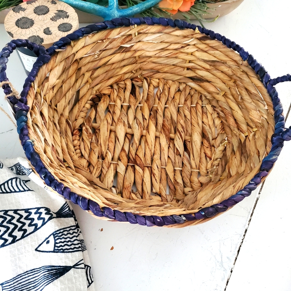 Straw Round handle Basket